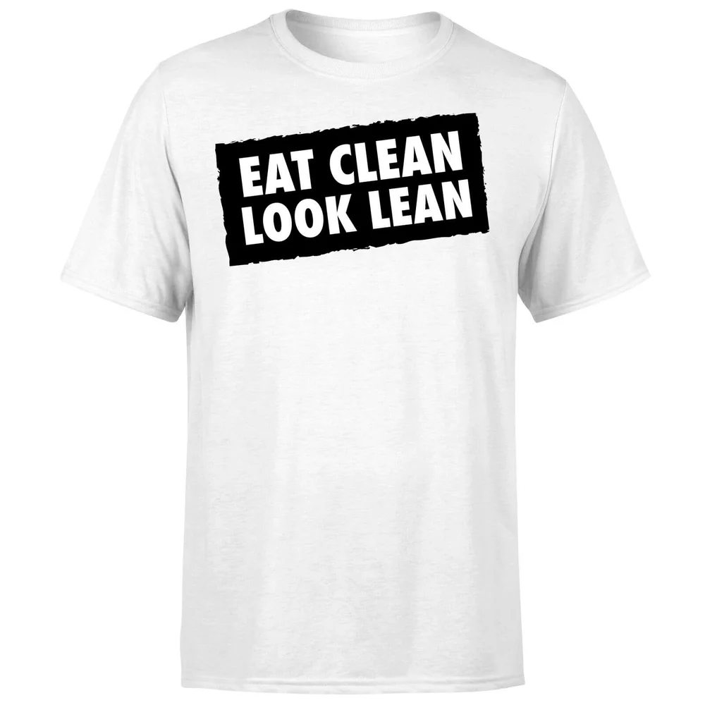 Eat Clean Look Lean T-Shirt - White - S - Weiß Bild 1