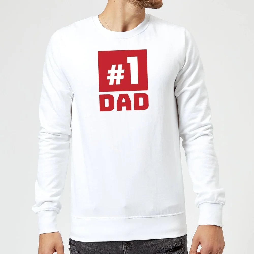 Number 1 Dad Sweatshirt - White - S - Weiß Bild 1