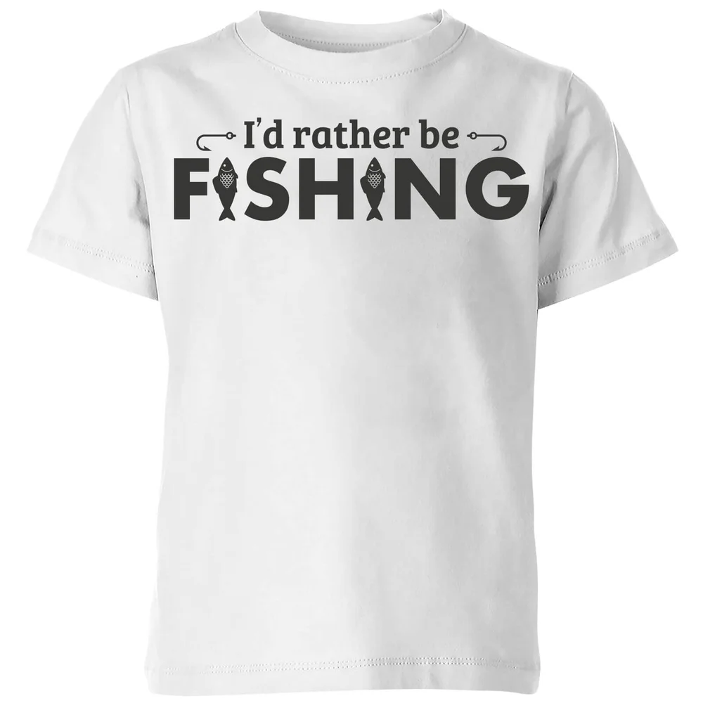 Id Rather be Fishing Kids' T-Shirt - White - 3-4 Jahre Bild 1