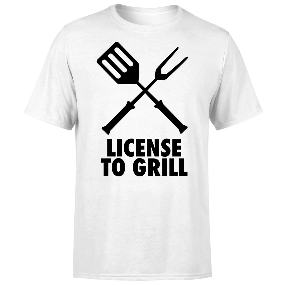License to Grill T-Shirt - White - S - Weiß Bild 1