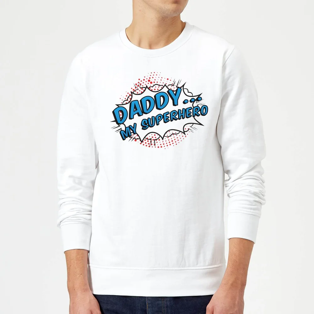 Daddy My Superhero Sweatshirt - White - S - Weiß Bild 1