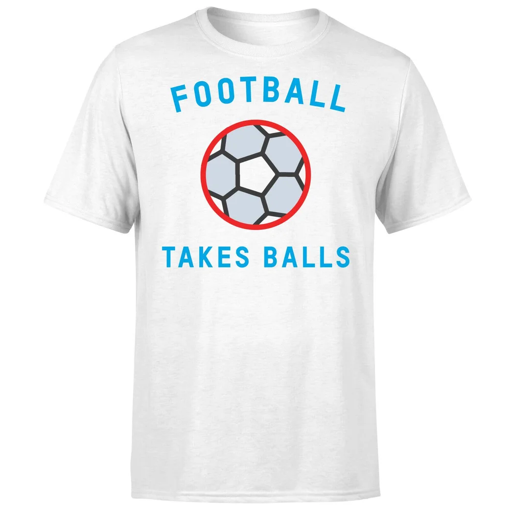 Football Takes Balls T-Shirt - White - S - Weiß Bild 1