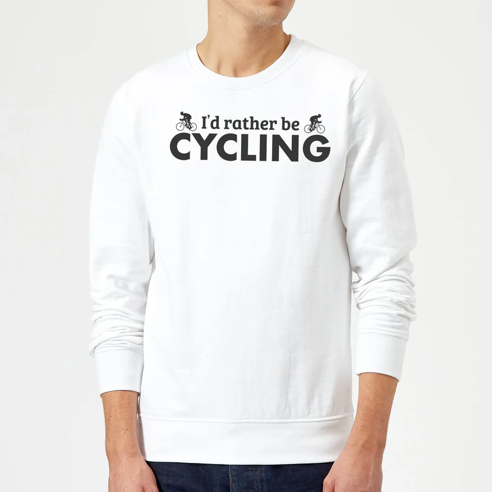 I'd Rather be Cycling Sweatshirt - White - S - Weiß Bild 1