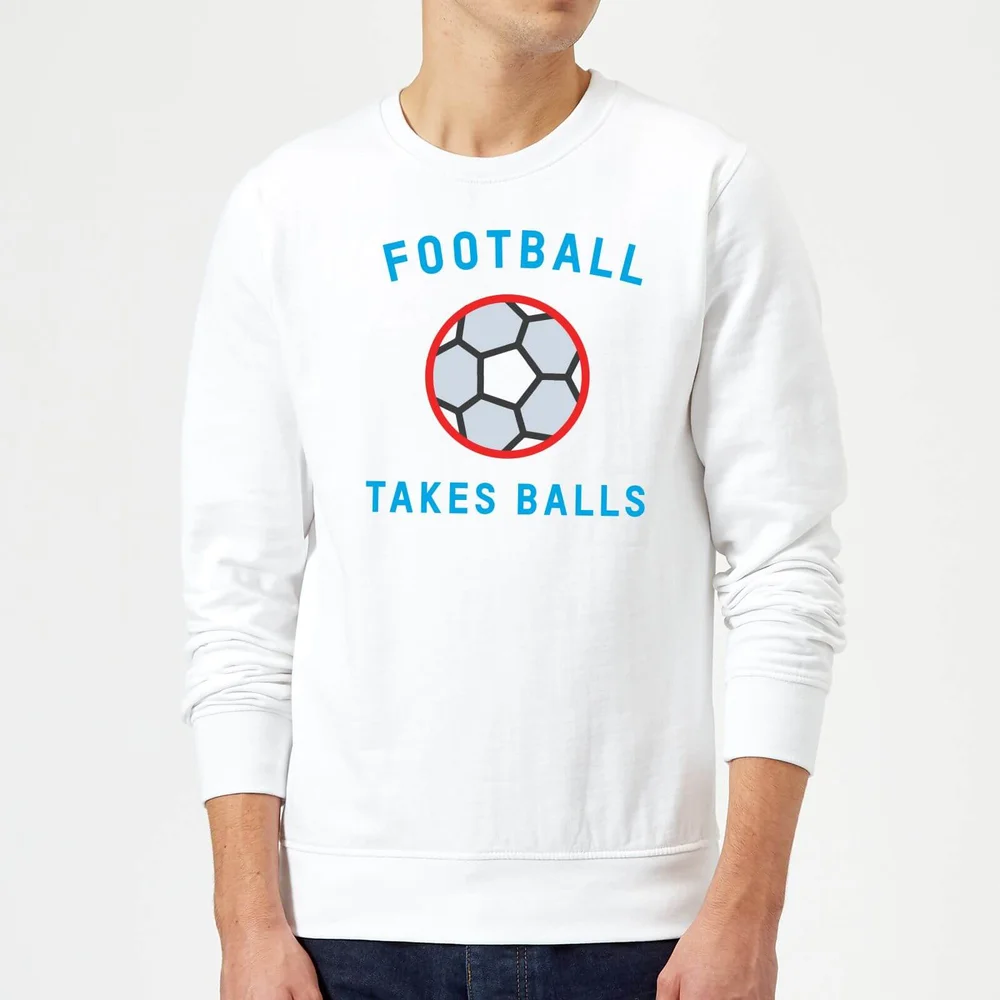 Football Takes Balls Sweatshirt - White - S - Weiß Bild 1