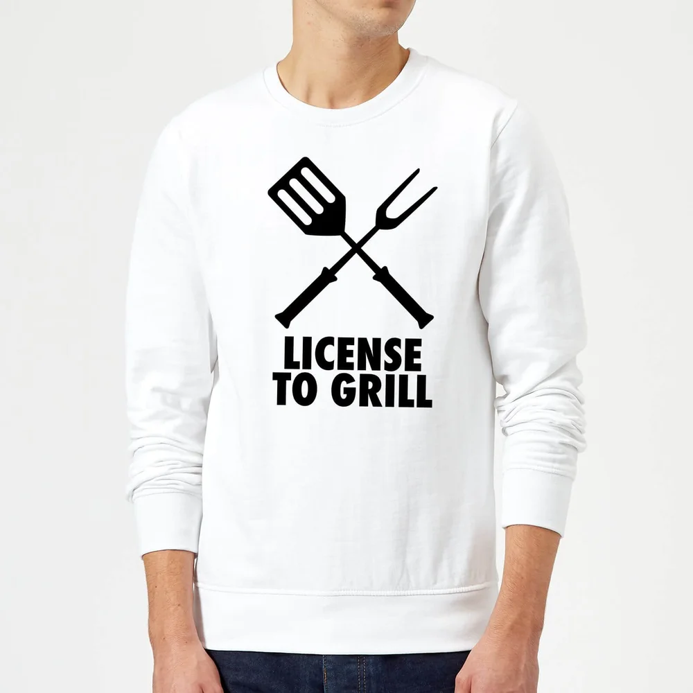 License to Grill Sweatshirt - White - S - Weiß Bild 1