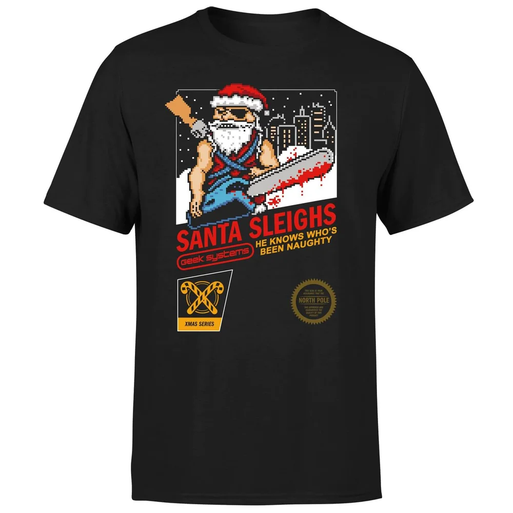 Santa Sleighs - Black T-Shirt - 5XL Bild 1