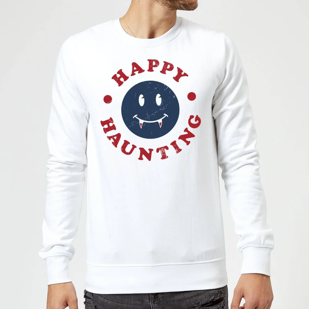 Happy Haunting Fang Sweatshirt - White - S - Weiß Bild 1