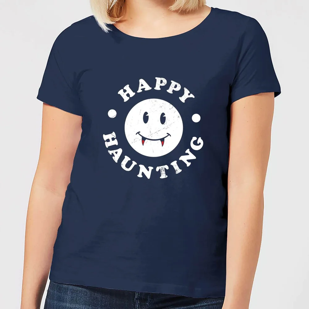 Happy Haunting Women's T-Shirt - Navy - S - Marineblau Bild 1