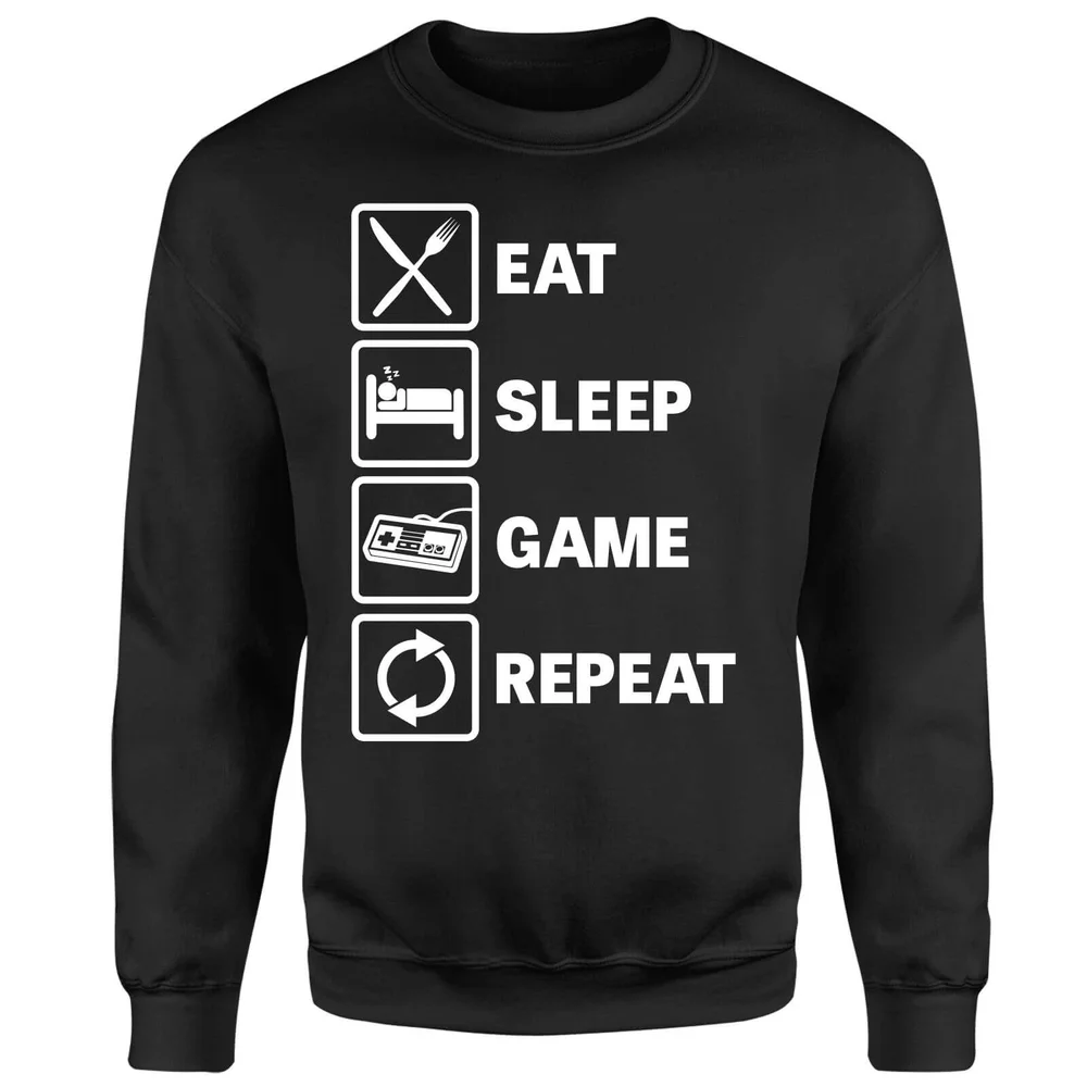 Eat Sleep Game Repeat Sweatshirt - Black - S Bild 1