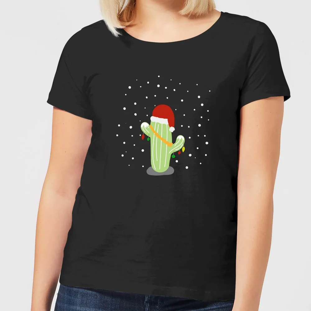 Cactus Santa Hat Women's T-Shirt - Black - 3XL Bild 1