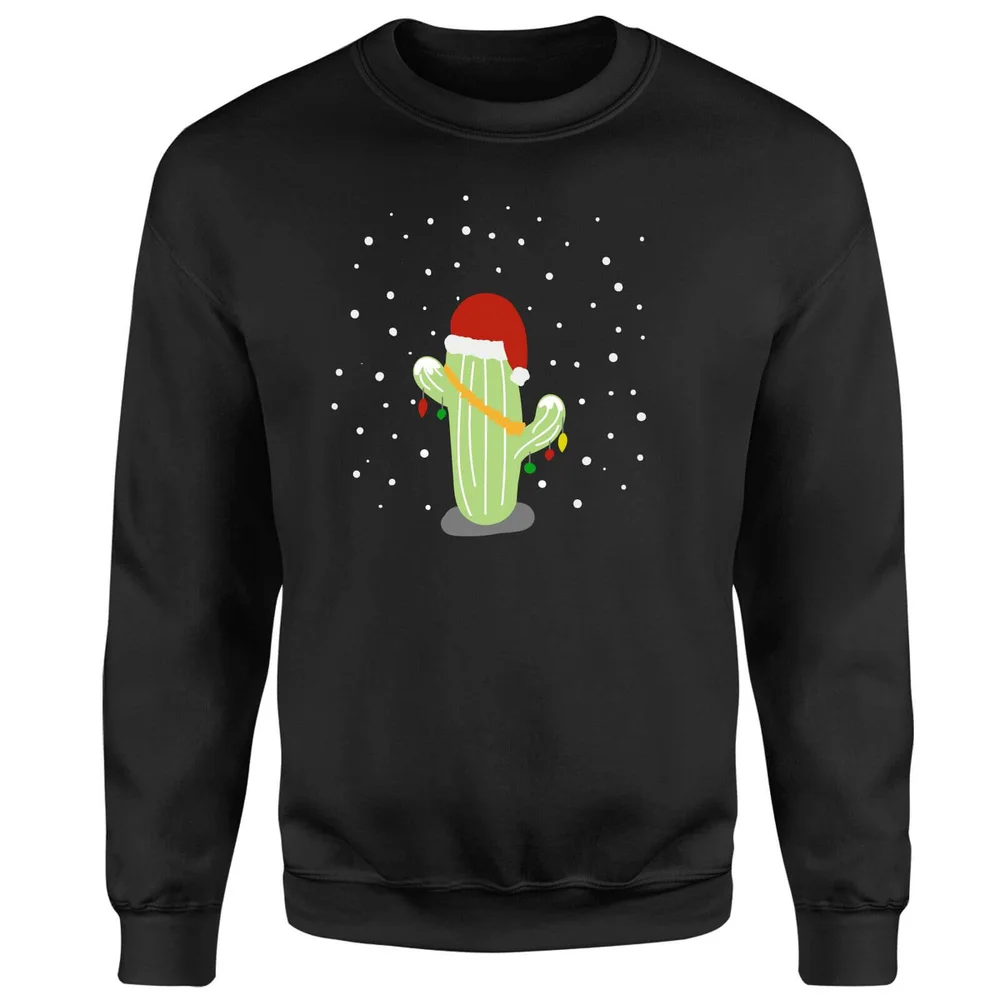 Cactus Santa Hat Sweatshirt - Black - S Bild 1
