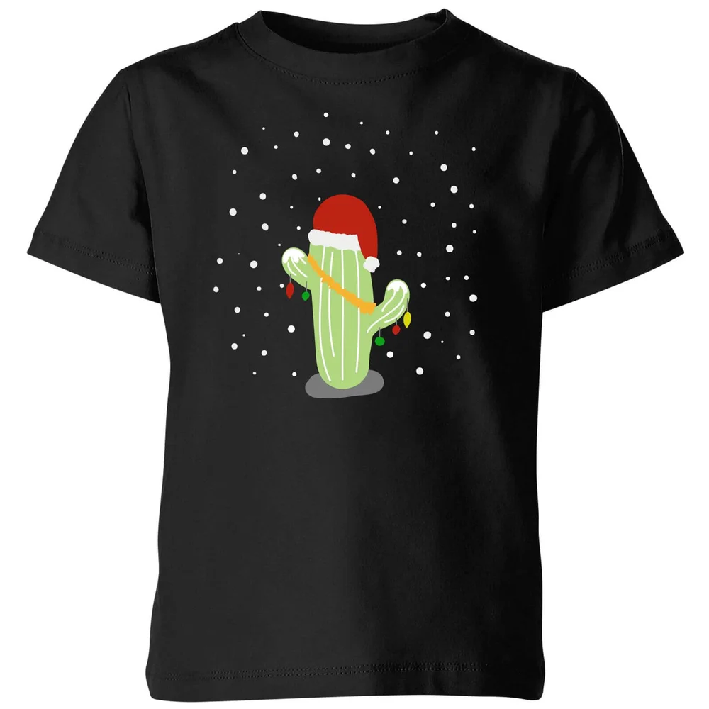Cactus Santa Hat Kids' T-Shirt - Black - 3-4 Jahre - Schwarz Bild 1
