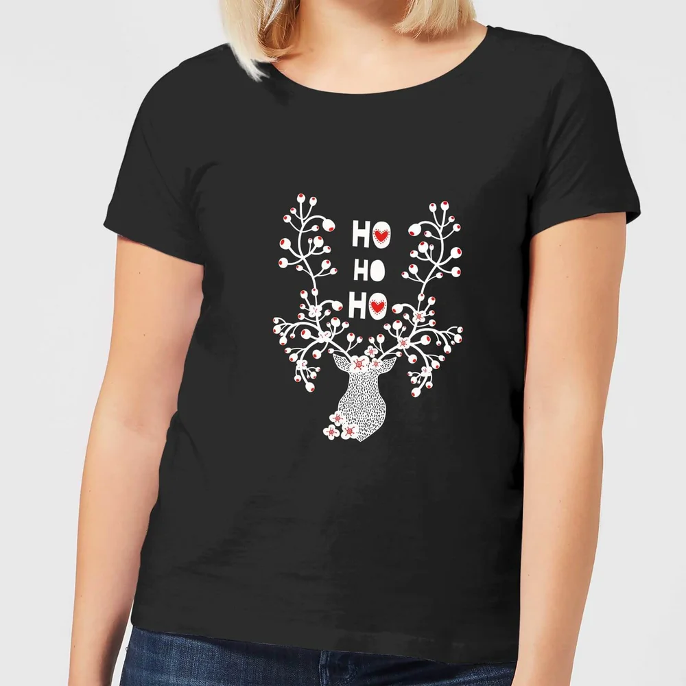 Ho Ho Ho Reindeer Women's T-Shirt - Black - 3XL Bild 1