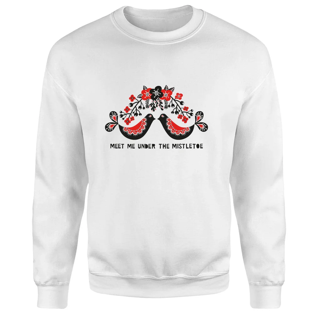 Meet Me Underneath The Mistletoe Sweatshirt - White - S - Weiß Bild 1