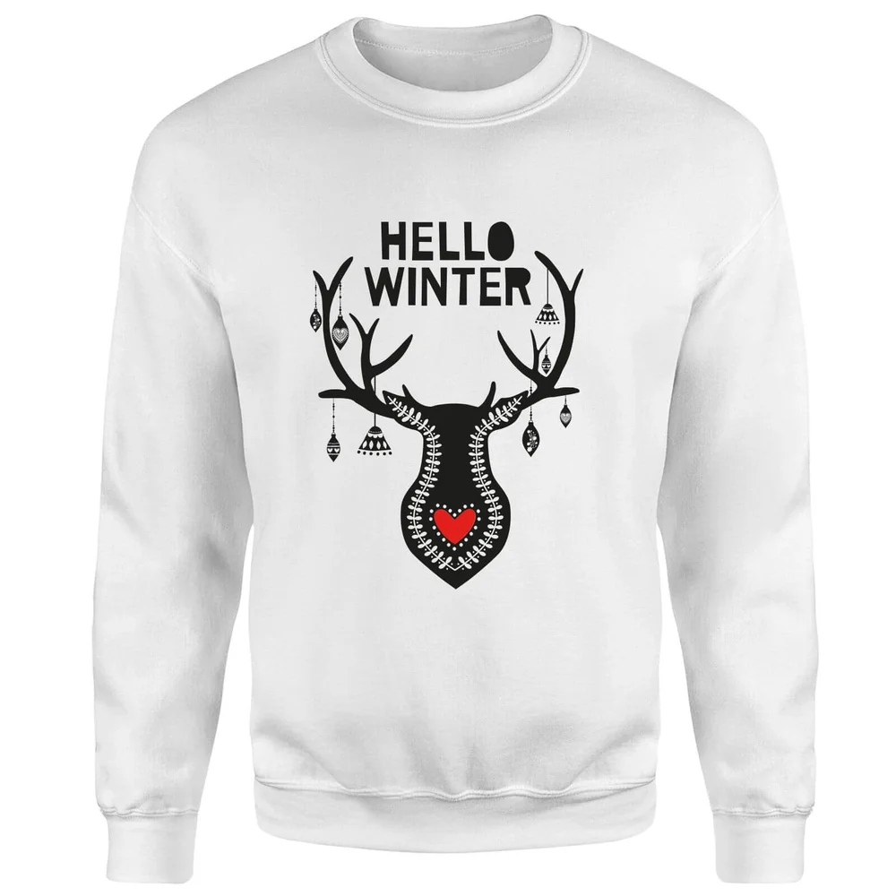 Hello Winter Sweatshirt - White - S - Weiß Bild 1
