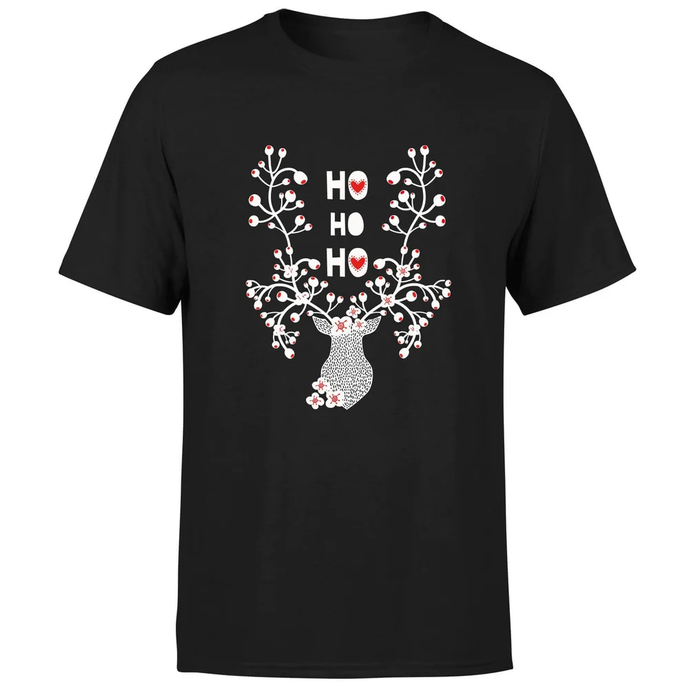 Ho Ho Ho Reindeer T-Shirt - Black - S - Schwarz Bild 1