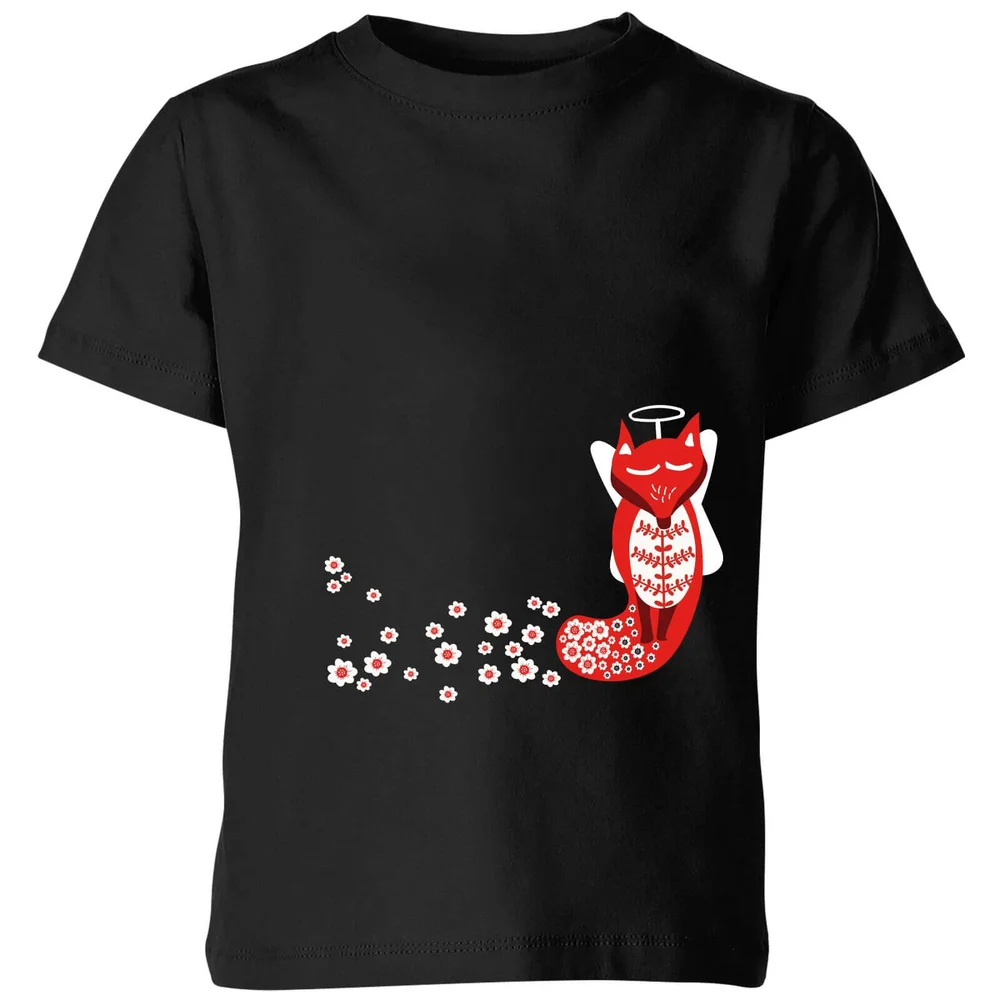Flower Fox Kids' T-Shirt - Black - 3-4 Jahre - Schwarz Bild 1