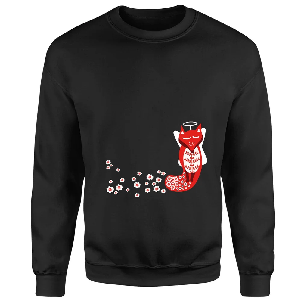 Flower Fox Sweatshirt - Black - S - Schwarz Bild 1