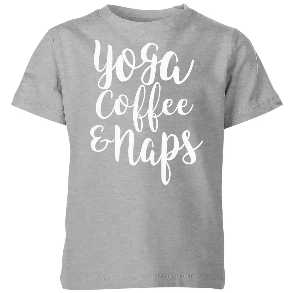 Yoga Coffee and Naps Kids' T-Shirt - Grey - 3-4 Jahre - Grau Bild 1