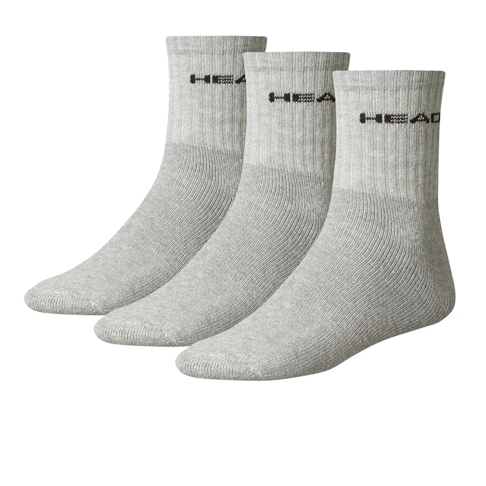 Head Men's 3 Pack Short Crew Socks - Grey - UK 6-8 - Grau Bild 1