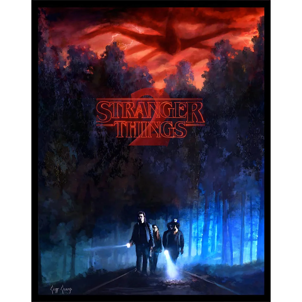 Stranger Things 2 'They're Going Somewhere' Lithograph with Glow in the Dark Layer by Cliff Cramp - Zavvi UK Exclusive Bild 1