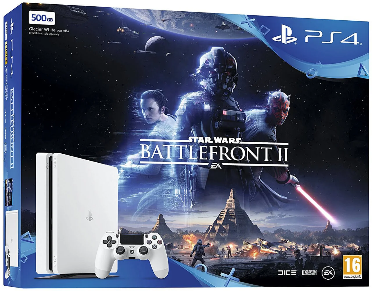 Sony PlayStation 4 500GB White Star Wars Battlefront II Bundle Bild 1