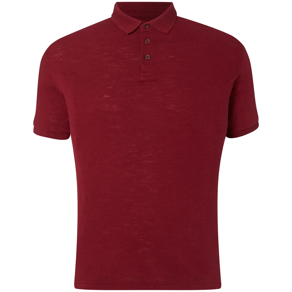 D-Struct Men's Slub Polo Shirt - Port - S - Bordeauxrot Bild 1