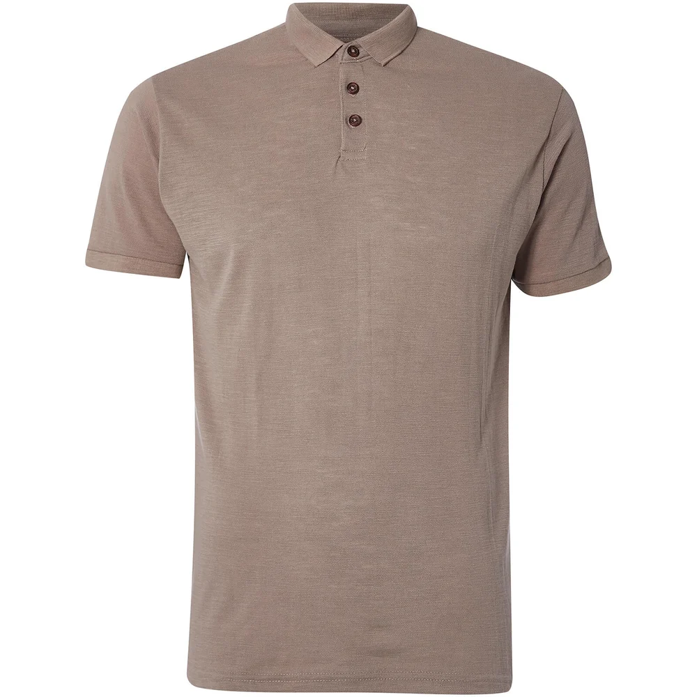 D-Struct Men's Slub Polo Shirt - Mink - S - Grau Bild 1