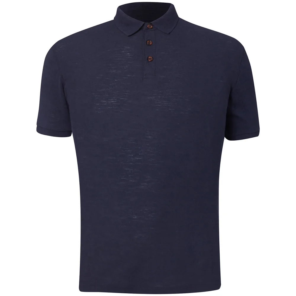 D-Struct Men's Slub Polo Shirt - Navy - S - Marineblau Bild 1