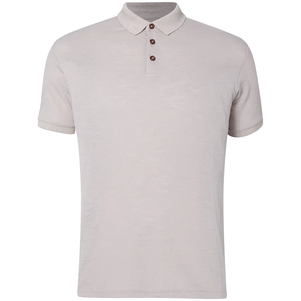 D-Struct Men's Slub Polo Shirt - Grey Marl - S - Grau Bild 1