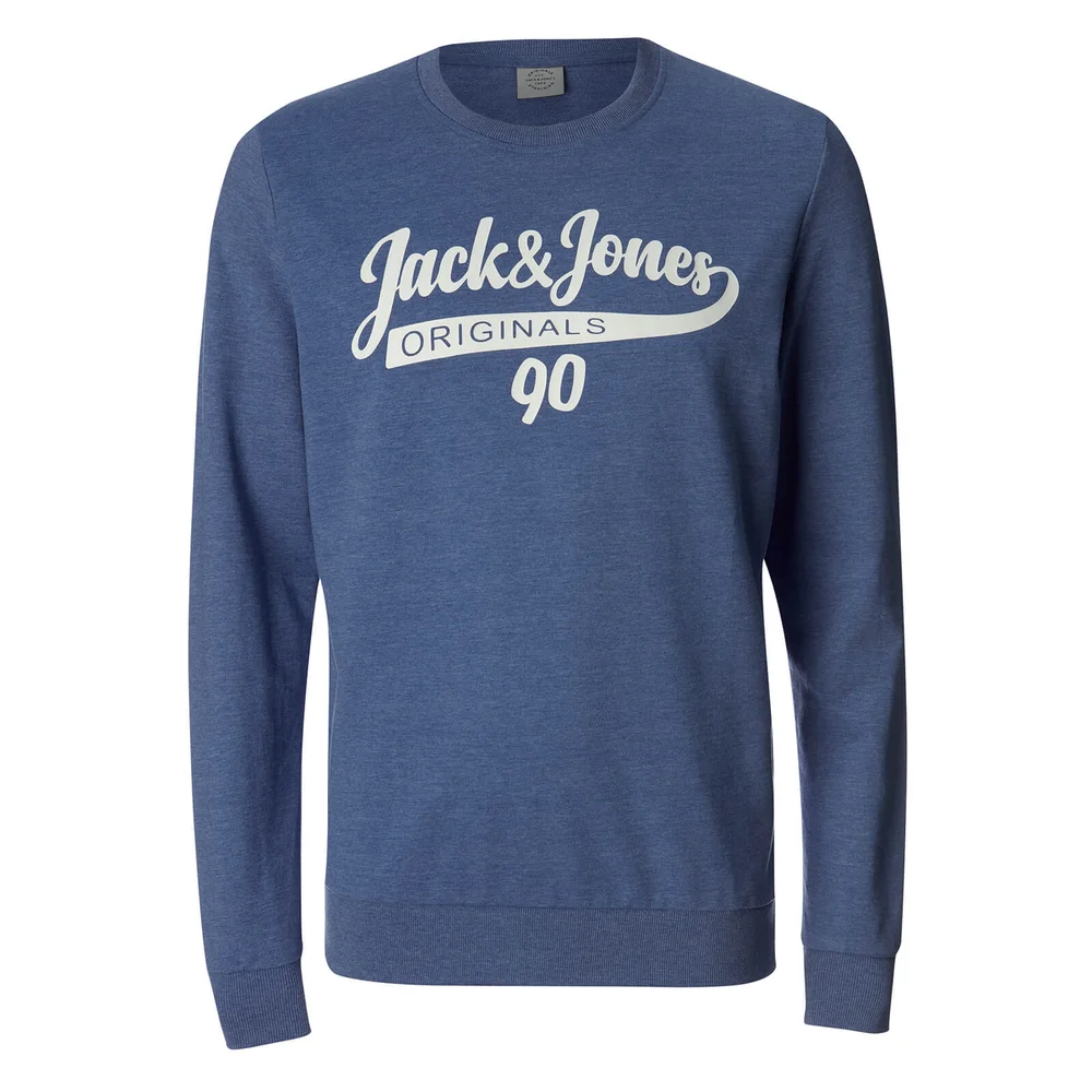Jack & Jones Men's Originals Galions Large Logo Sweatshirt - Bleached Denim - S - Blau Bild 1