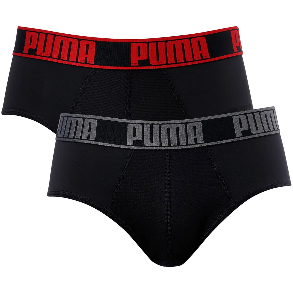 Puma Men's 2 Pack Active Briefs - Black/Red - S - Schwarz Bild 1