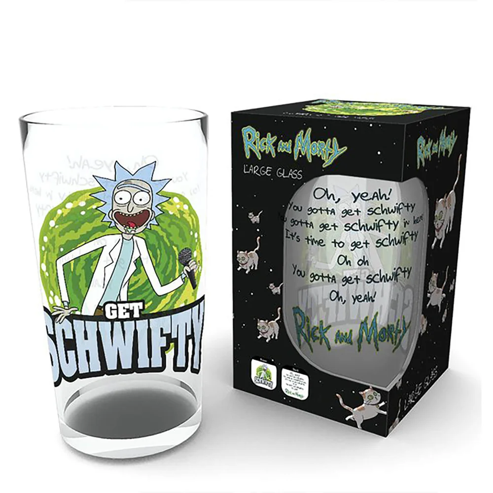 Rick and Morty Get Schwifty Coloured Large Glasses 16oz Bild 1