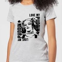 DC Comics Suicide Squad Harley Love Puddin Frauen T-Shirt - Grau