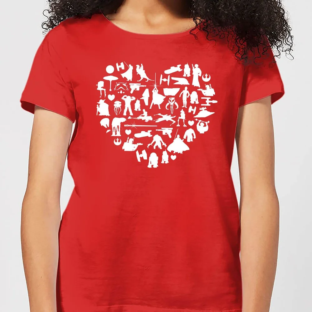 Star Wars Valentine's Heart Montage Frauen T-Shirt - Rot - XXL - Rot Bild 1
