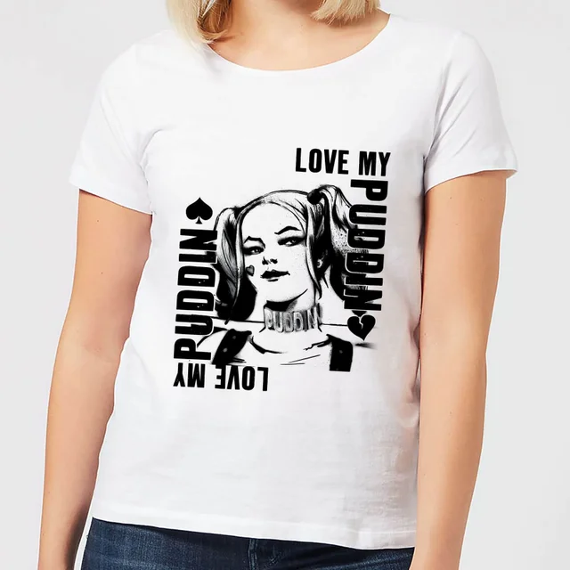 DC Comics Suicide Squad Harley Love Puddin Frauen T-Shirt - Weiß