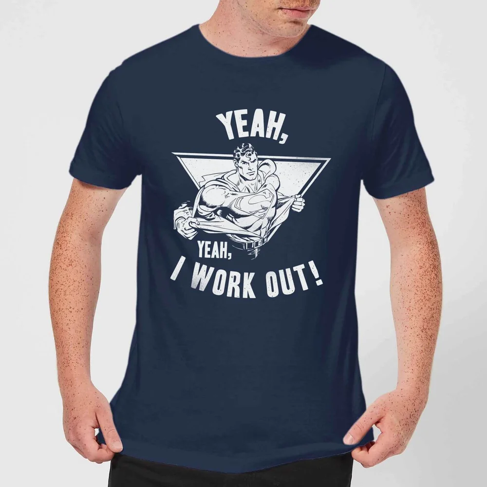 DC Comics Superman I Work Out T-Shirt - Navy - S Bild 1