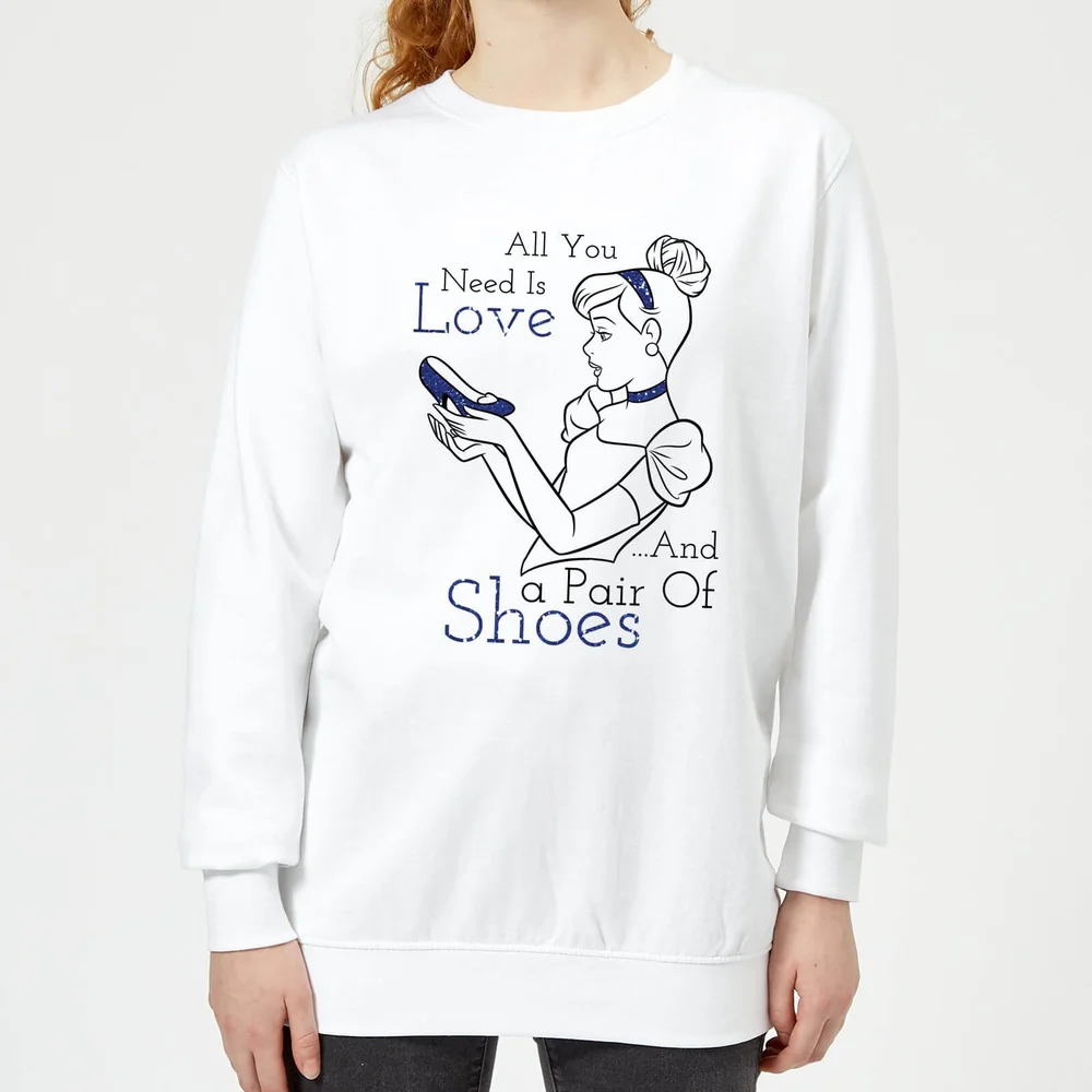 Disney Prinzessin Cinderella All You Need Is Love Frauen Pullover - Weiß - S Bild 1
