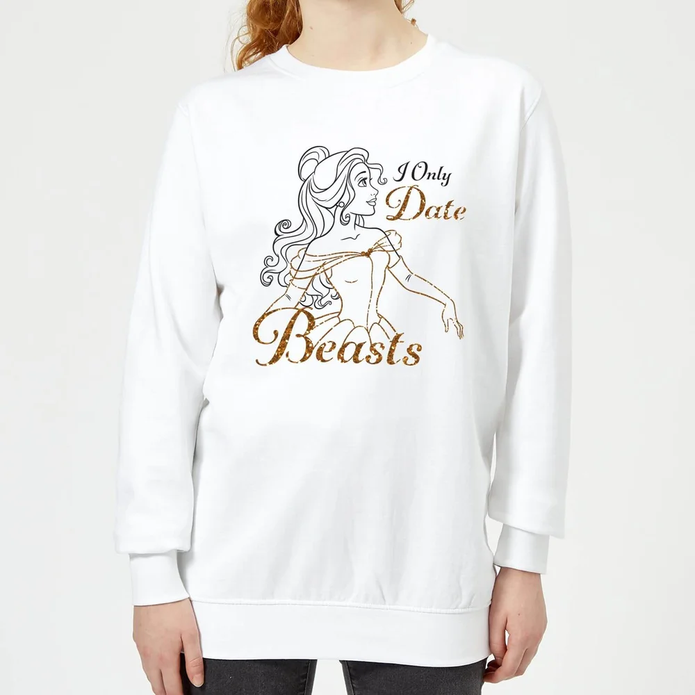 Disney Beauty Die Schöne und das Biest Prinzessin Belle I Only Date Beasts Frauen Pullover - Weiß - S Bild 1