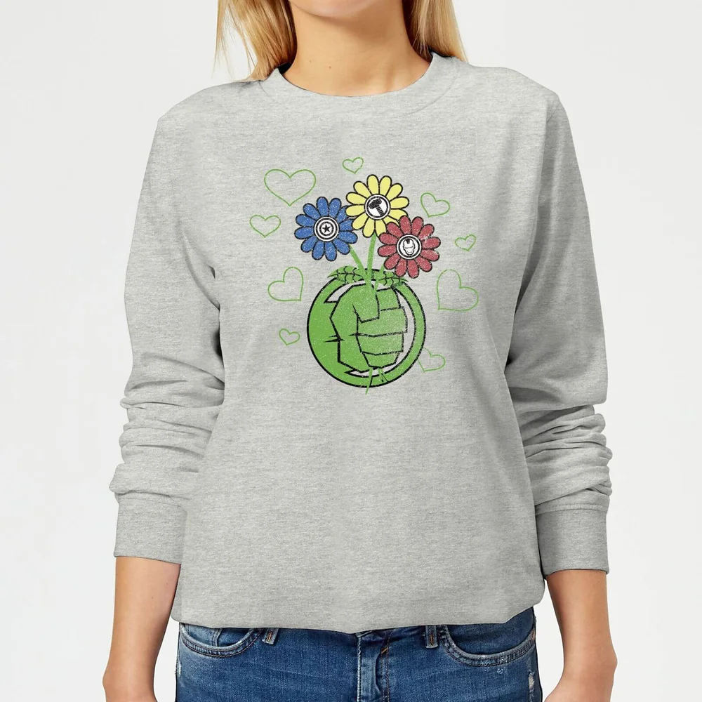 Marvel Avengers Hulk Flower Frauen Pullover - Grau - 3XL Bild 1