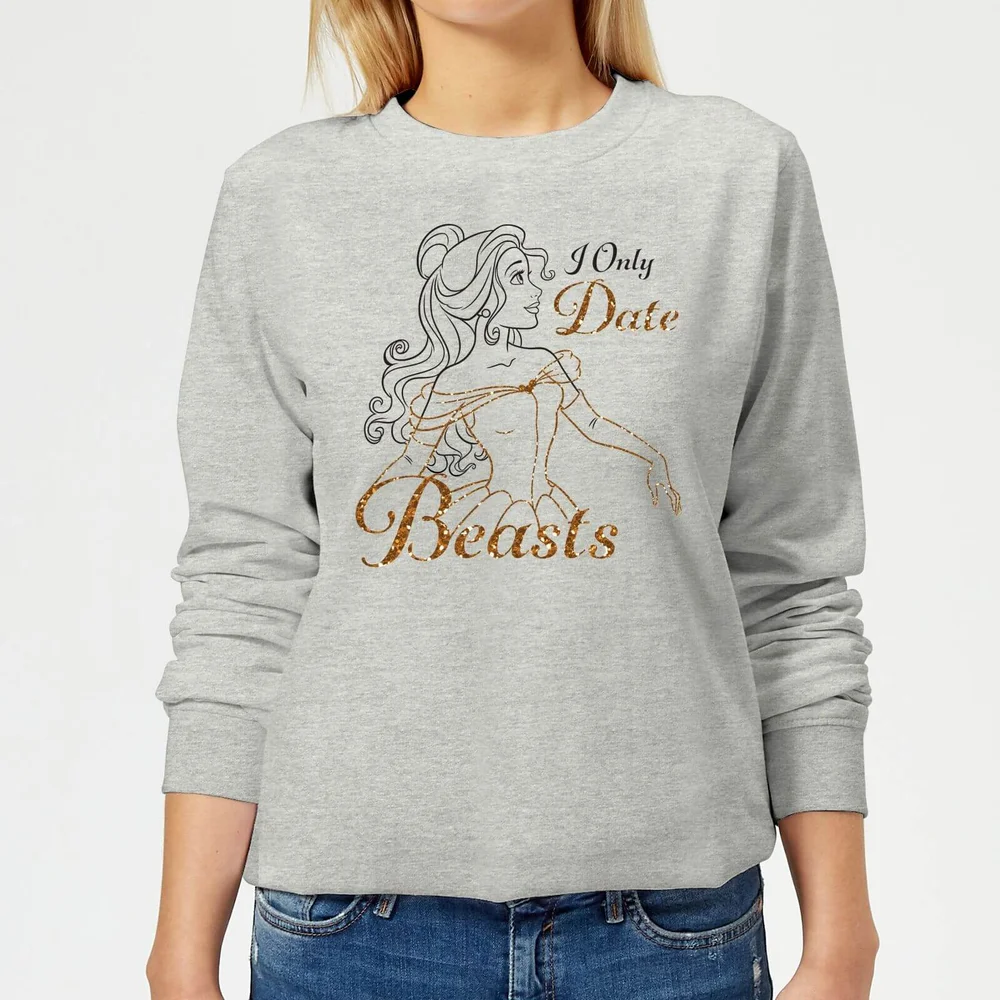 Disney Die Schöne und das Biest Prinzessin Belle I Only Date Beasts Frauen Pullover - Grau - 3XL Bild 1