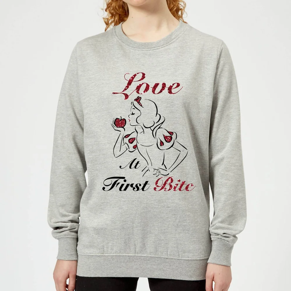 Disney Prinzessin Snow Weiß Love At First Bite Frauen Pullover - Grau - 3XL - Grau Bild 1
