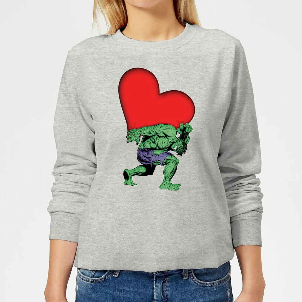 Marvel Comics Hulk Heart Frauen Pullover - Grau - 3XL - Grau Bild 1
