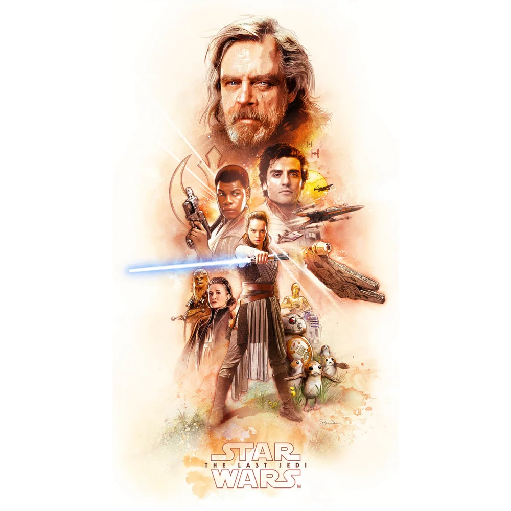 Star Wars: Die letzten Jedi 'Finding a balance' Lithographie Druck von Steve Anderson (39.5 x 61 cm) Zavvi UK Exclusive Bild 1