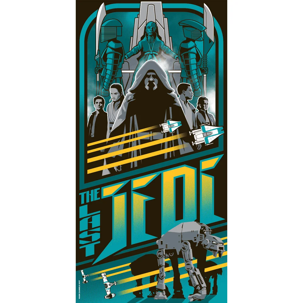 Star Wars: Die letzten Jedi Siebdruck von Mark Daniels (30,5 x 61 cm) Zavvi UK Exclusive Bild 1