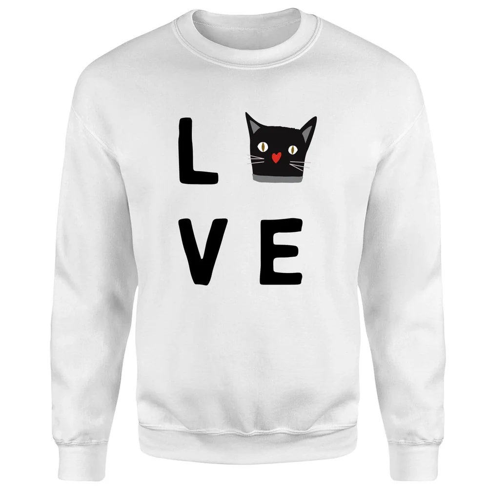 Cat Love Pullover - Weiß - S - Weiß Bild 1