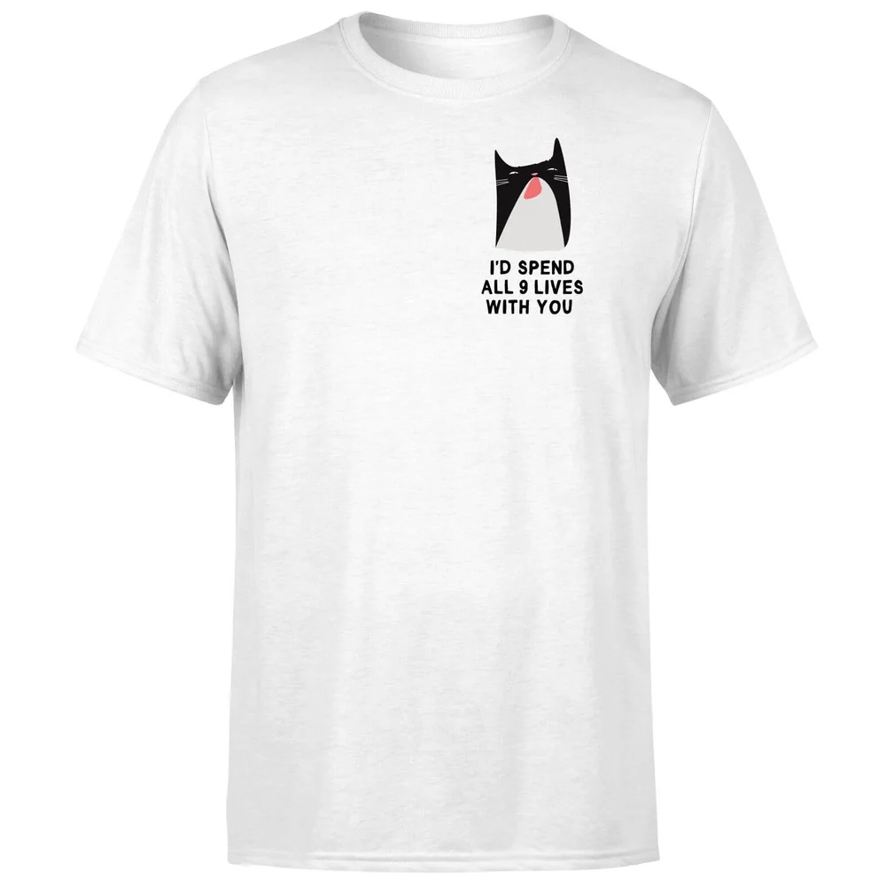 I'd Spend All 9 Lives With You T-Shirt - White - S - Weiß Bild 1