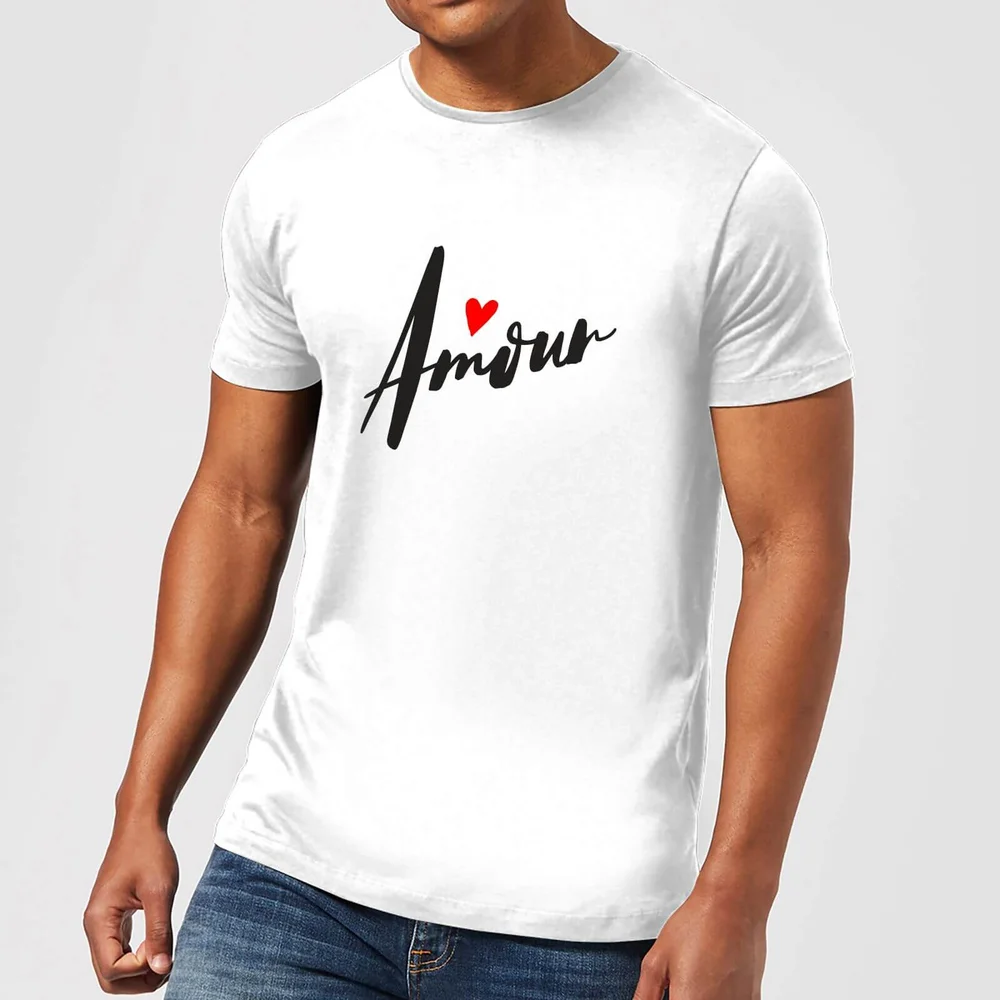 Amour Script T-Shirt - White - S - Weiß Bild 1