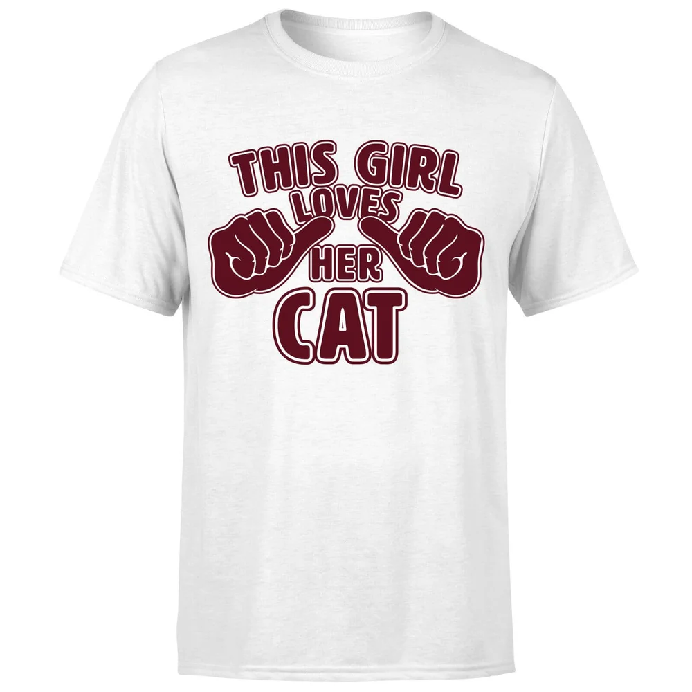 This Girl Loves Her Cat T-Shirt - White - S - Weiß Bild 1