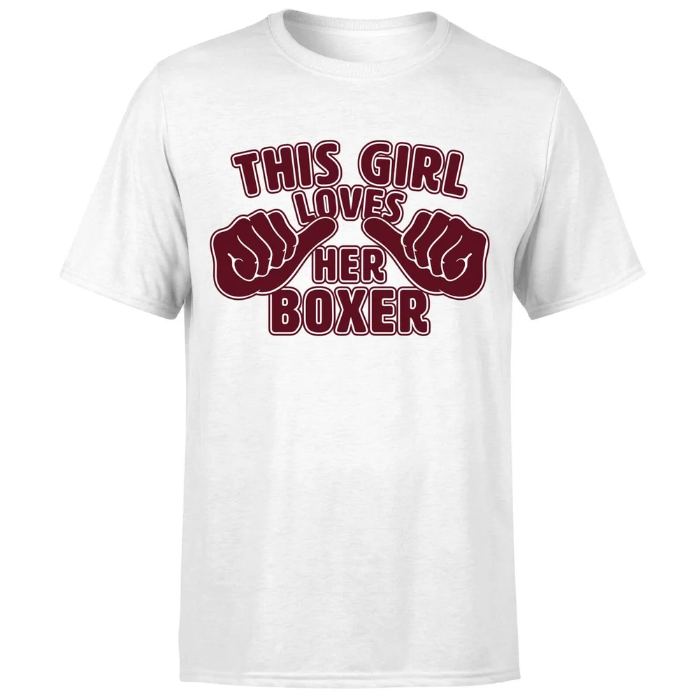 This Girl Loves Her Boxer T-Shirt - White - S - Weiß Bild 1